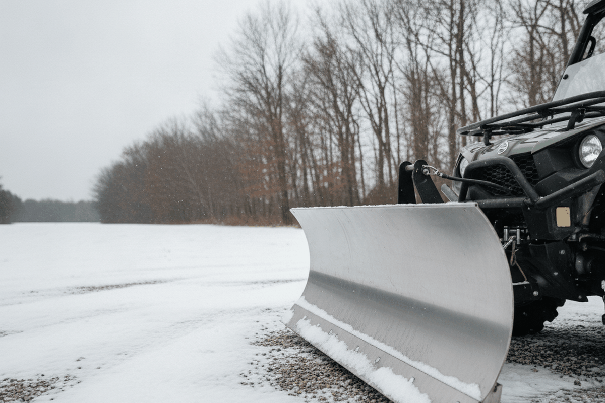 The 8 Best ATV and UTV Snow Plows (2026): best atv snow plow in an autumn garden setting