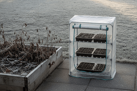 The 7 Best Mini Greenhouses and Cold Frames (2026): best mini greenhouse in an autumn garden setting