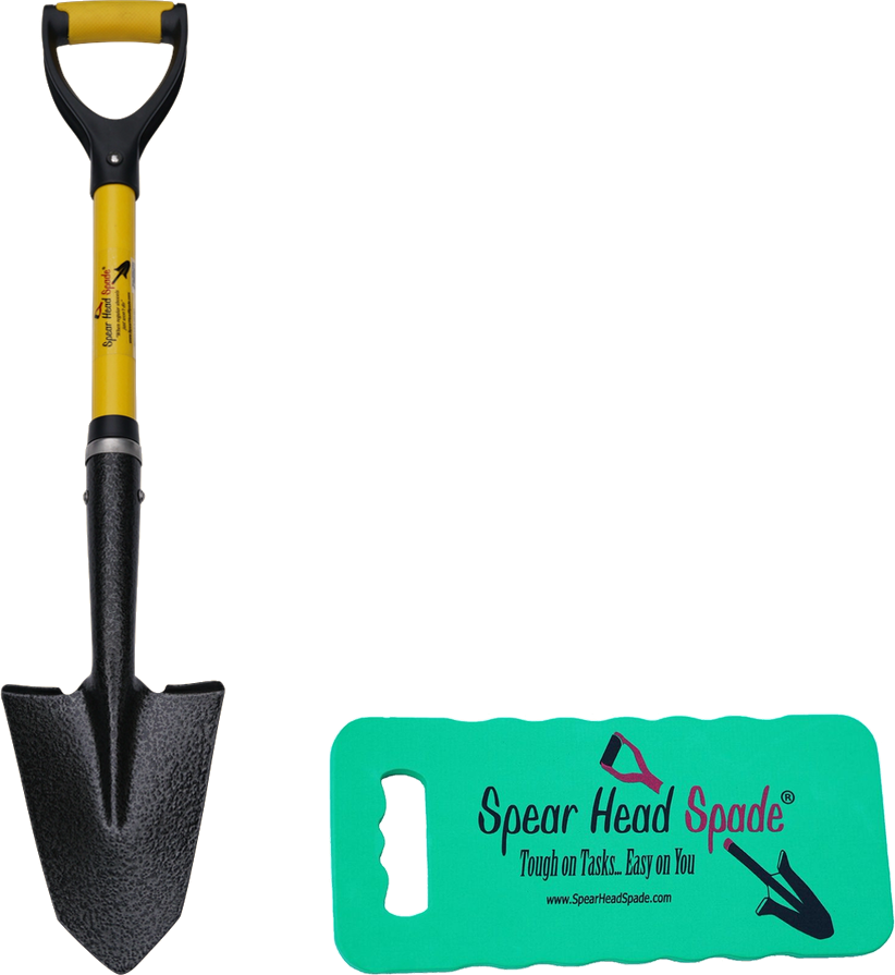Spear Head Spade 30 inch Mini spade and garden kneeler gift set