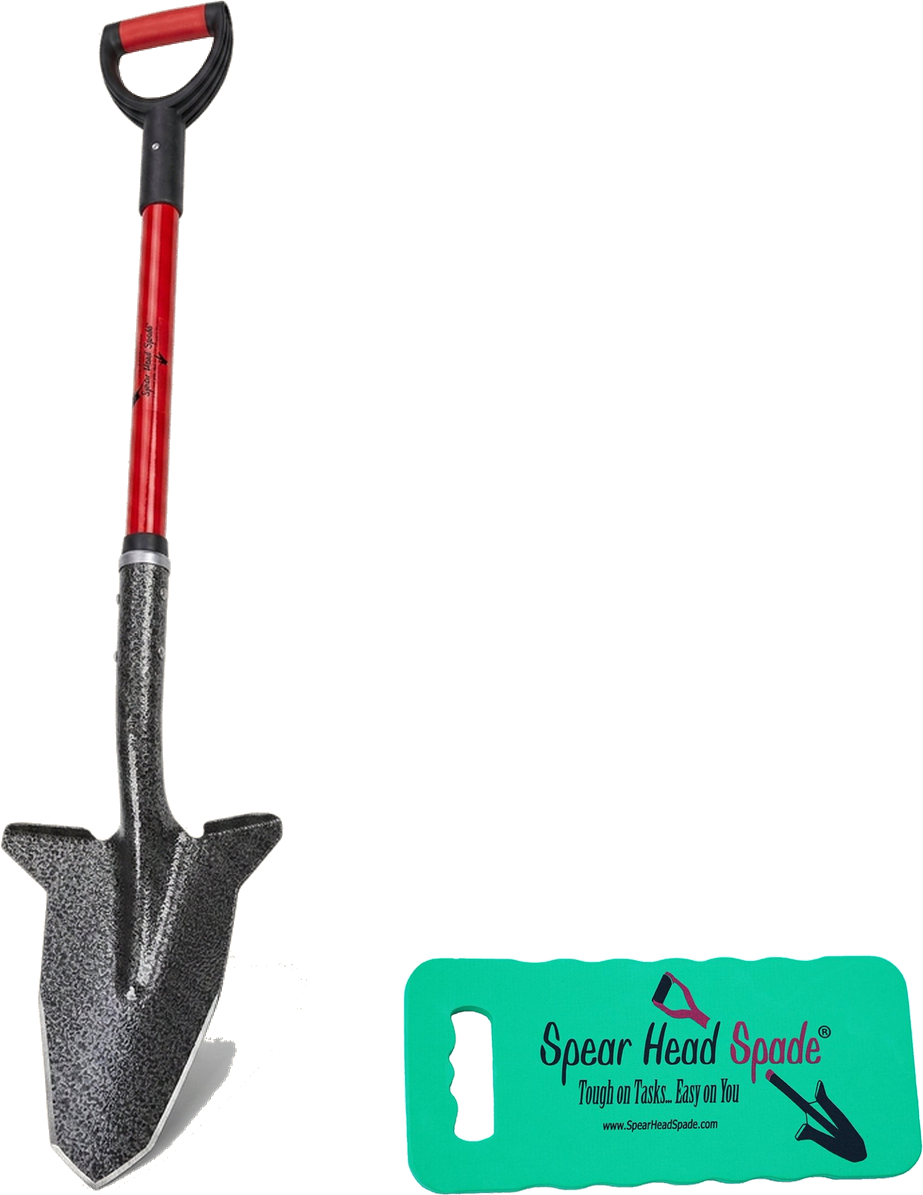 Spear Head Spade 40 inch D-grip spade and garden kneeler gift set