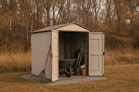 The 7 Best Storage Sheds (2026): best storage shed in an autumn garden setting