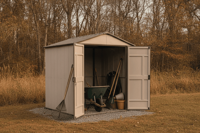 The 7 Best Storage Sheds (2026): best storage shed in an autumn garden setting