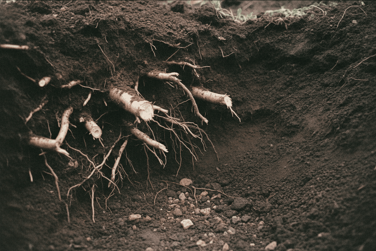 Woody roots chopped through in the wall of a freshly dug hole. Spear Head Spade vs Root Slayer: An Honest Comparison