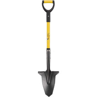 Spear Head Spade SHFD3 yellow garden shovel full upright view with cushioned D-grip