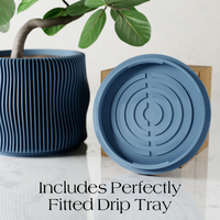 Bubbly Planter in blue with its drip tray