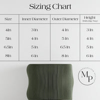 Bubbly Planter size chart