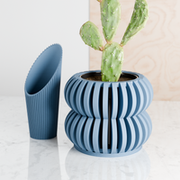 Orchid Double Bubbles Planter in Muted Blue