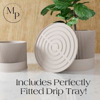 Sakura Planters in Muted White with a drip tray