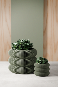 Triple Bubbles Planters in Muted Green, two sizes