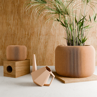 Orbis Planters in Natural Wood, two sizes