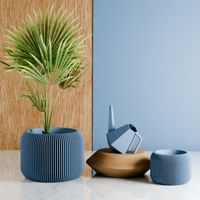 Orbis Planters in Muted Blue, two sizes