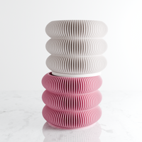 Triple Bubbles Planters in Pure White and Blush Pink, stacked