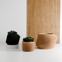 Urban Planters in Midnight Black and Natural Wood
