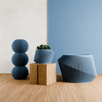 Urban Planters in Muted Blue, two sizes