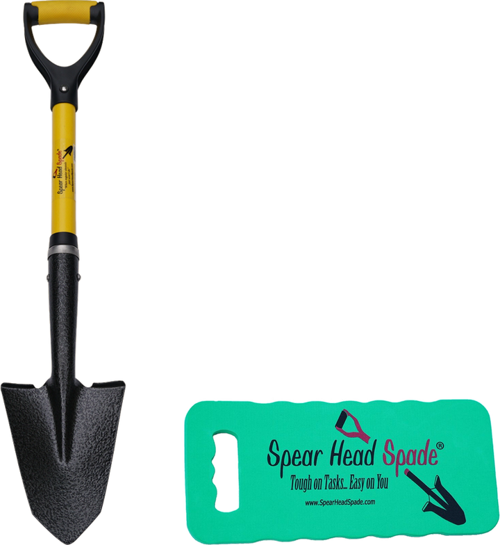 Spear Head Spade 30 inch Mini spade and garden kneeler gift set