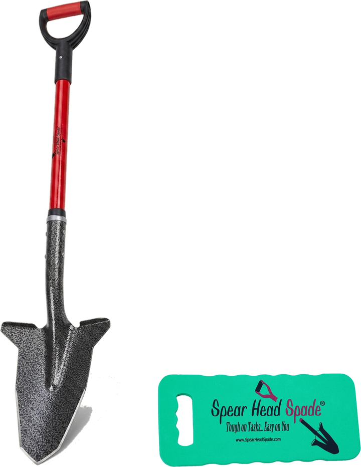 Spear Head Spade 40 inch D-grip spade and garden kneeler gift set