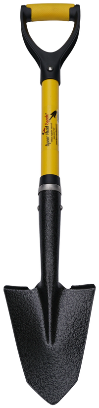 SHMini 30 inch mini garden shovel upright full view