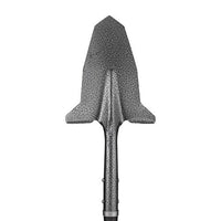 Spear Head Spade SHFD3 spearhead blade, front view, hammered powder-coated steel with forward-bent foot rests