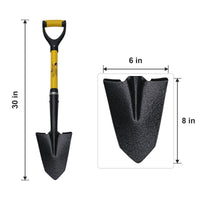 Spear Head Spade SHMini dimensions: 30 inches overall with a 6 x 8 inch blade
