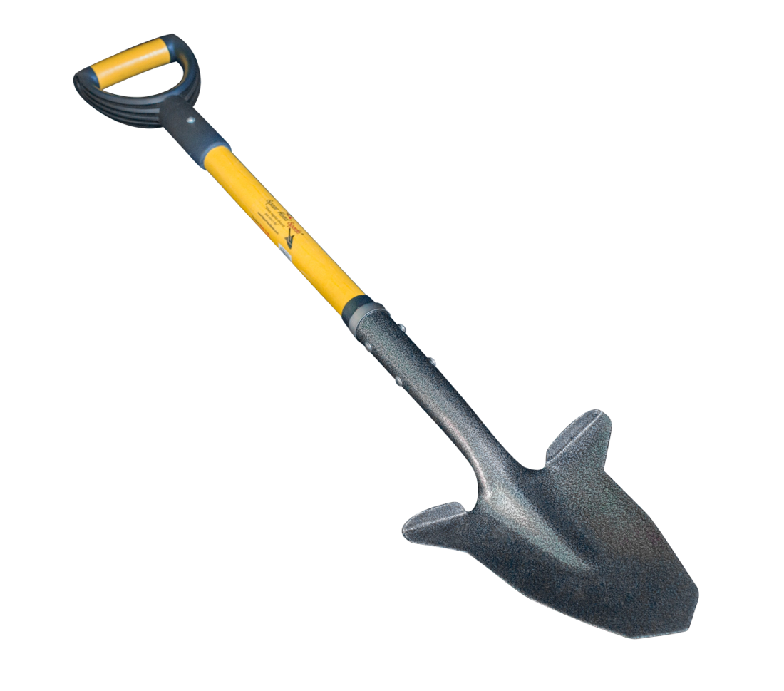 Yellow Spear Head Spade 40 inch D-grip garden shovel