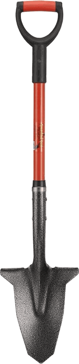 40 inch D-handle Spear Head Spade in red